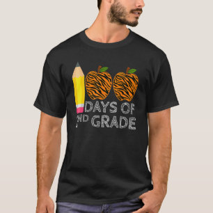 100 Days Of 2nd Grade Tiger Print Happy 100th Day T-Shirt
