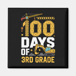 100 Days Of 3rd Grade Construction Vehicle 100 Day Magnet