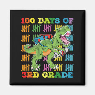 100 Days Of 3rd Grade T Rex Dinosaur School Magnet