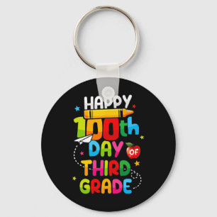 100 Days Of 3rd Happy 100th Day Of School Teachers Key Ring