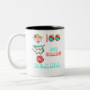 100 Days Of 4th grade No Probllama Llama Teachers. Two-Tone Coffee Mug