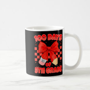 100 days of 5th grade coquette 100th day fifth coffee mug