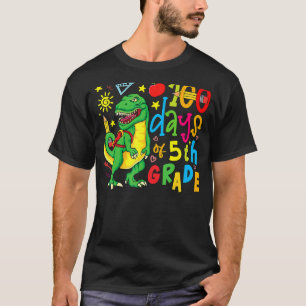 100 Days of 5th Grade Dino Rex 100 Day of School D T-Shirt