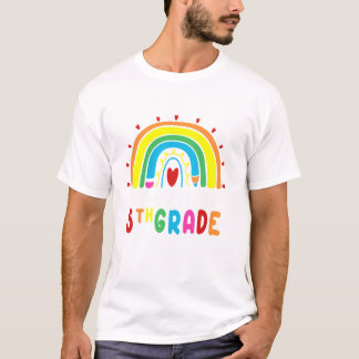  100 Days Of 5th grade Rainbow 100th Day School Te T-Shirt