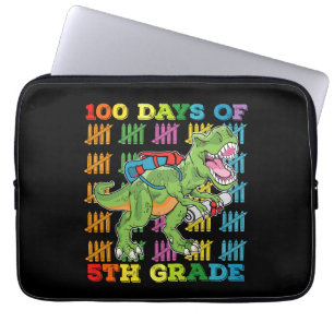 100 Days Of 5th Grade T Rex Dinosaur School Laptop Sleeve