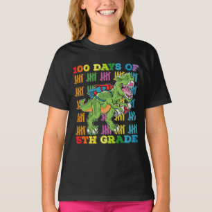 100 Days Of 5th Grade T Rex Dinosaur School T-Shirt