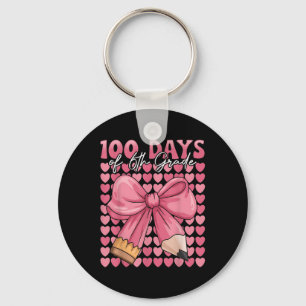 100 Days Of 6th Grade Girls Cute Bow 100th Day Of Key Ring