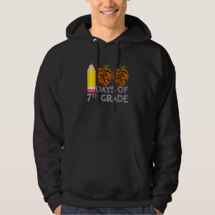 100 Days Of 7th Grade Tiger Print Happy 100th Day  Hoodie