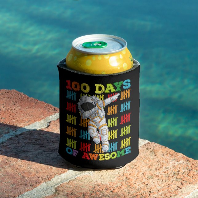 100 Days Of Awesome Astronaut 100th Day Of School Can Cooler (In Situ Pool)