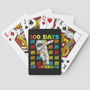 100 Days Of Awesome Astronaut 100th Day Of School Playing Cards