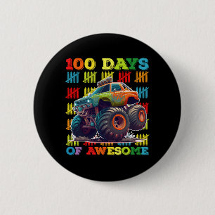 100 Days Of Awesome Monster Truck 100th Day School 6 Cm Round Badge