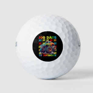 100 Days Of Awesome Monster Truck 100th Day School Golf Balls