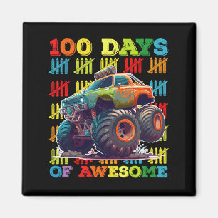 100 Days Of Awesome Monster Truck 100th Day School Magnet
