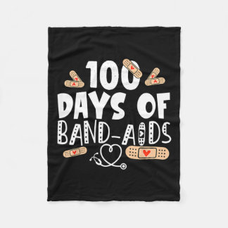 100 days of band-aids - school nurse 100 days of s fleece blanket