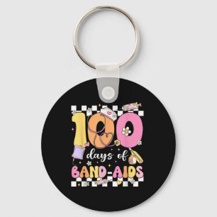 100 Days Of Band Aids School Nurse 100th Day Of Key Ring