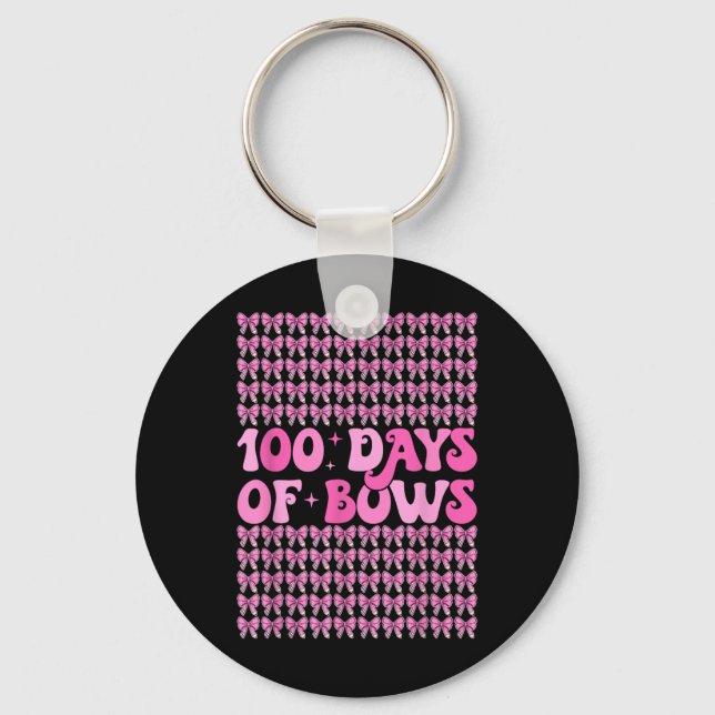 100 Days Of Bows Coquette 100th Day Of School Bow Key Ring (Front)