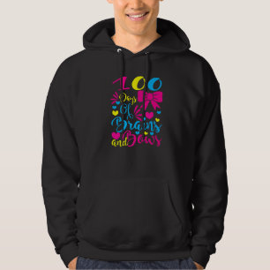 100 Days of Brains And Bows 100 Days Of School Gir Hoodie