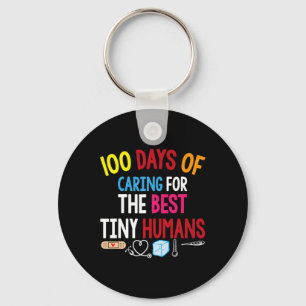 100 days of caring for the best tiny humans school key ring