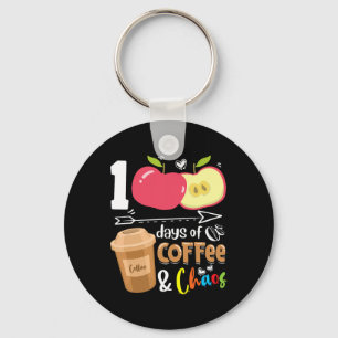 100 days of coffee amp; chaos - 100th day school t key ring