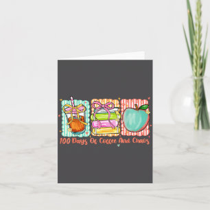 100 Days Of Coffee And Chaos Retro Coquette Teache Card