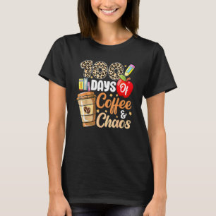 100 Days Of Coffee & Chaos 100th Day Of School Tea T-Shirt