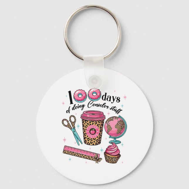 100 Days Of Doing Teacher Stuff, Happy 100 Days Of Key Ring (Front)