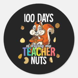 100 Days Of Driving My Teacher Nuts Classic Round Sticker
