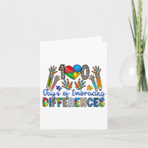 100 Days Of Embracing Differences Autism 100th Card