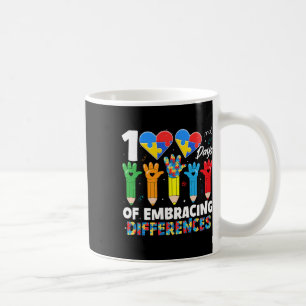 100 Days Of Embracing Differences Autism 100th Day Coffee Mug