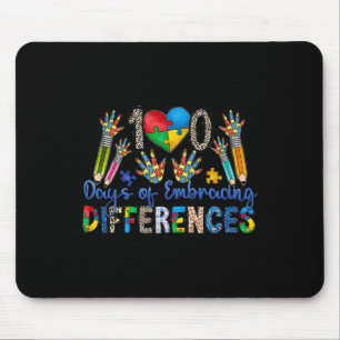 100 Days Of Embracing Differences Autism 100th Day Mouse Pad