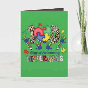 100 Days of Embracing Differences Autism Awareness Card