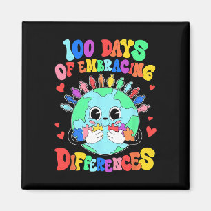 100 Days Of Embracing Differences Autism Awareness Magnet