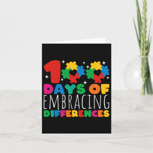 100 Days Of Embracing Differences School Autism Aw Card