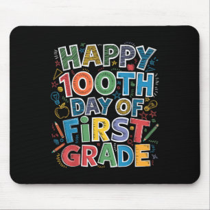 100 Days Of First 1st Grade Teacher Kids 100th Mouse Pad
