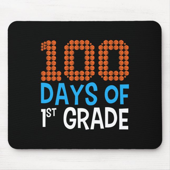100 days of first grade basketball Sport 100th day Mouse Pad (Front)