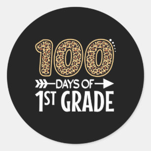 100 Days Of First Grade Teacher Student 100th Day Classic Round Sticker