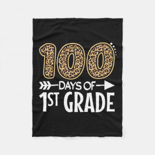 100 Days Of First Grade Teacher Student 100th Day Fleece Blanket
