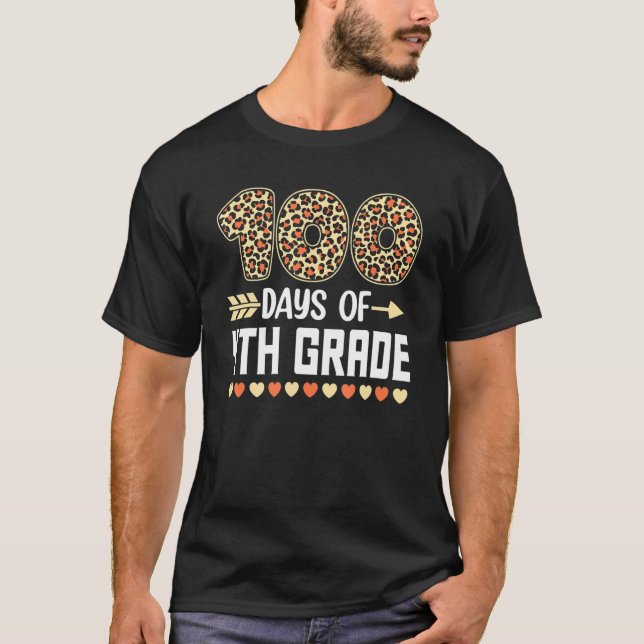 100 Days Of Fourth Grade Teacher 100th Day Of Scho T-Shirt (Front)
