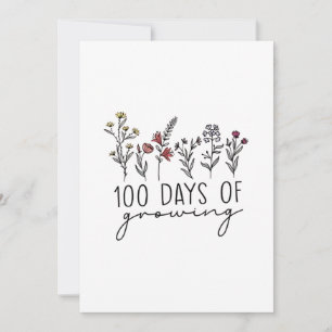 100 Days of Growing Gerdening Plants School Invitation