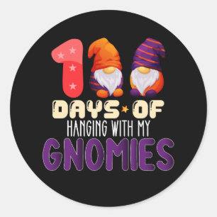 100 Days Of Hanging With My Gnomies School Classic Round Sticker