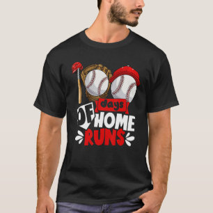 100 Days Of Home Runs Baseball 100 Days Of School  T-Shirt