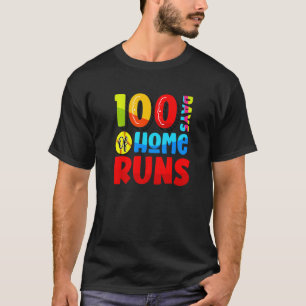 100 Days of Home Runs Baseball School 100th Day of T-Shirt
