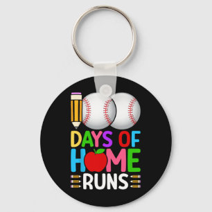 100 Days Of Home Runs Bysebyll 100th Day Of School Key Ring