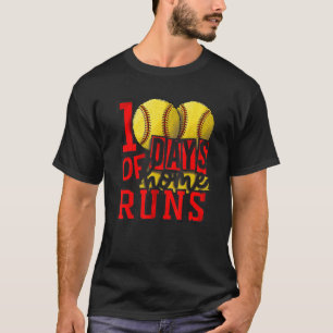 100 Days Of Home Runs Softball 100th Day Of School T-Shirt