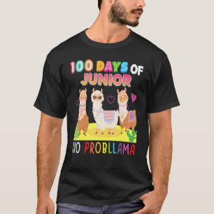 100 Days Of Junior No Probllama 100th Day School L T-Shirt