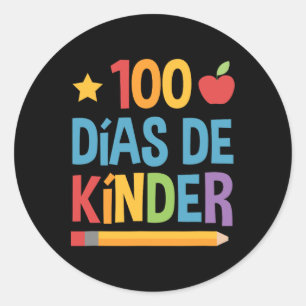 100 Days Of Kinder - Spanish Classic Round Sticker