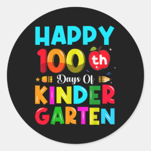 100 Days Of Kindergarten 100th Day Of School Classic Round Sticker