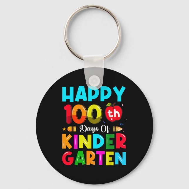 100 Days Of Kindergarten 100th Day Of School Key Ring (Front)