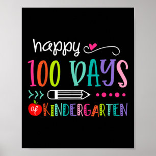100 Days Of Kindergarten 100th Days Of School Poster