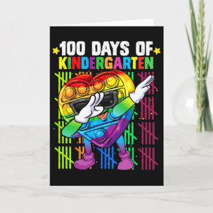 100 Days Of Kindergarten Dabbing Colorful Fidget T Card